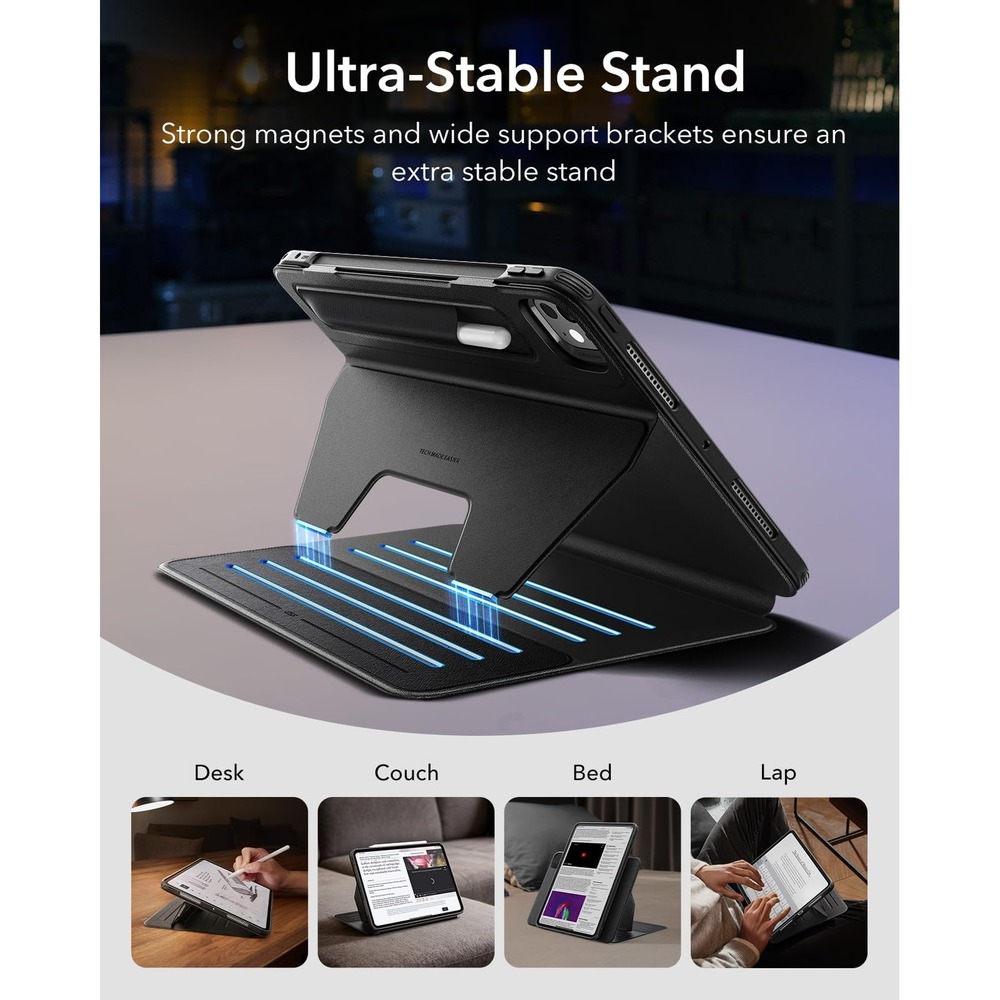 ESR Magnetic Case iPad Pro 11 M5 2025 M4 2024 Multi-Angle Stand Black - Picture 8 of 9